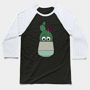 Cute Cactus Design #275: Cactus With Pretty Flowers Baseball T-Shirt